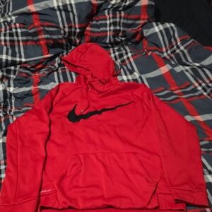 Nike Red Hoodie with Black Swoosh